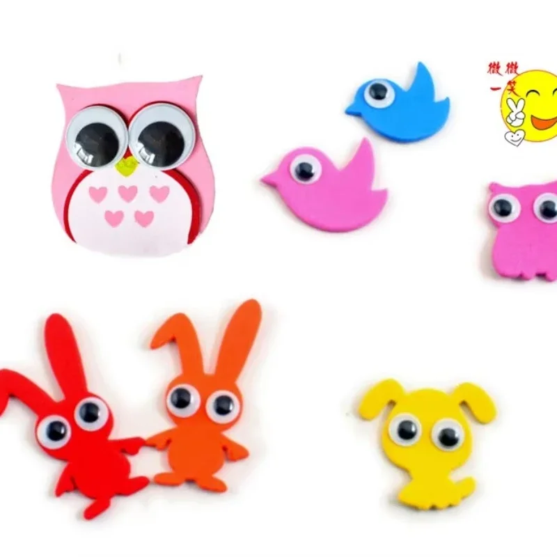 100pcs Simulation three-dimensional eye stickers DIY doll doll eye stickers will move craft supplies