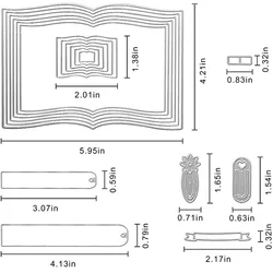 Books Frame Metal Cutting Dies Scrapbooking Album Paper Craft Stencil Embossing Decor Dies for Card Making Decorative Diecut