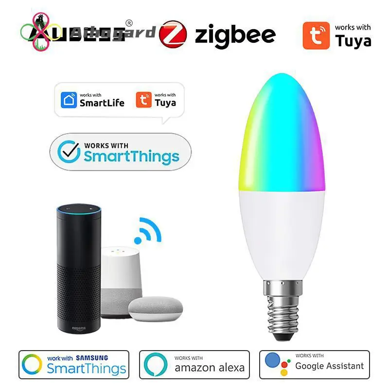 

Регулируемая светодиодная лампа с таймером, прочная Регулируемая лампа с регулируемой яркостью Rgbcw и низкой мощностью, работает с Alexa Assistant E14