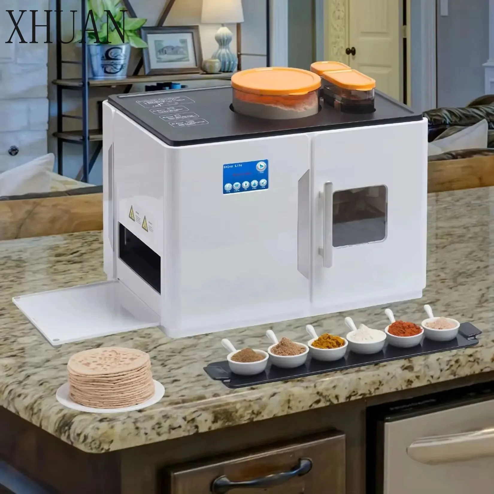 Robot Elettrico per Roti, Rotti, Ata, Chapati, Pane Piatto, Tortilla - Macchina Magica Completamente Automatica per la Preparazione di Roti e Chapati - immagine 3