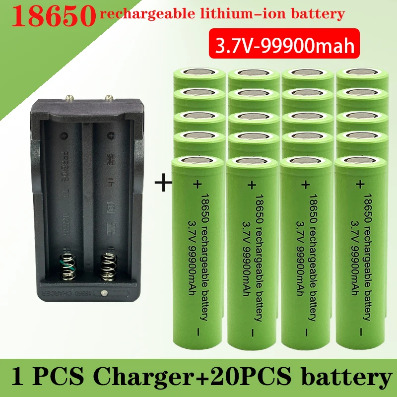 

Popular Original 18650 3.7V 99900mah Durable Rechargeable Lithium Battery Flashlight Special for Remote Control Screwdriver