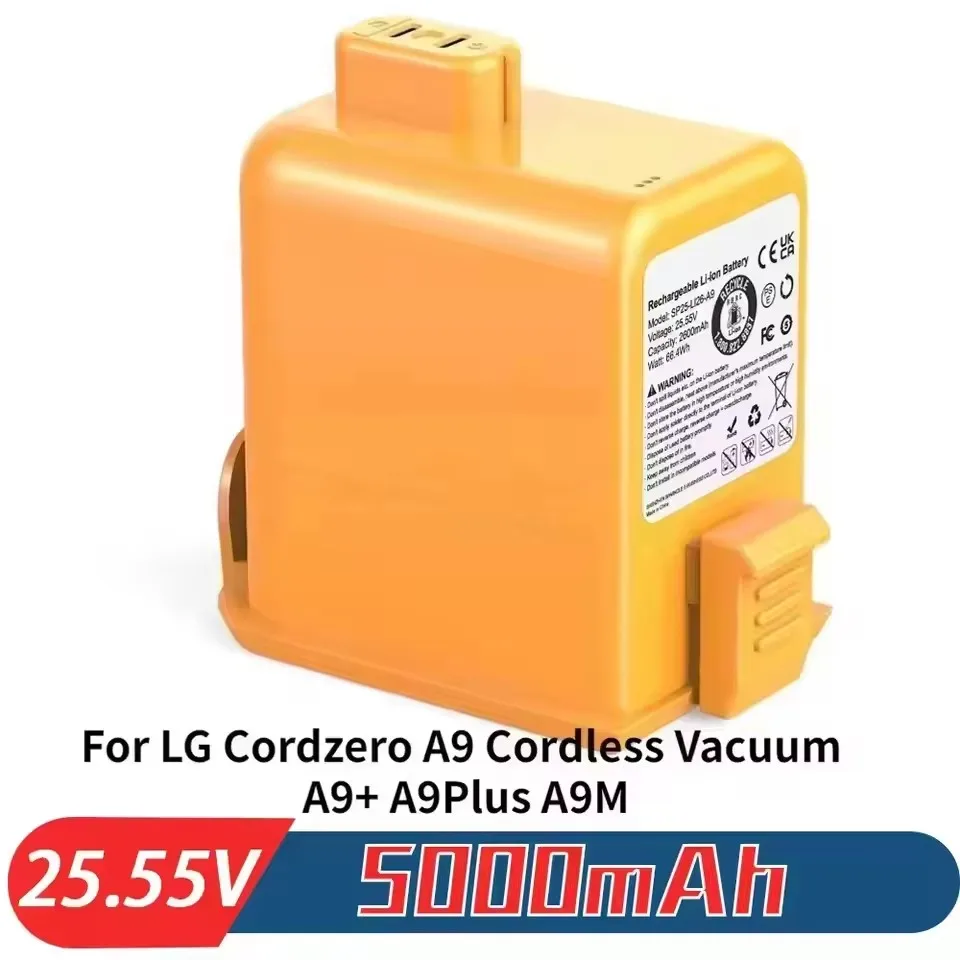 Replacement Battery for LG A9 Cord Zero A9,A9S,P9,A9K-CORE,A9MAX,A9T-Ultra,A9K-PRO,A9N,A9M,A9 Plus 25.55V 5000mAh
