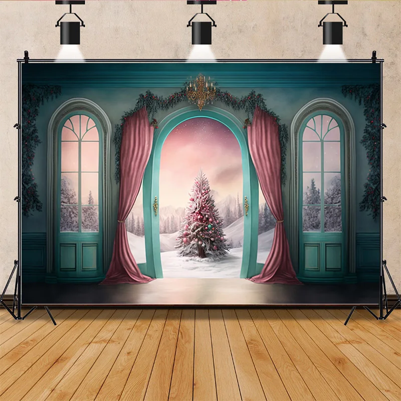 

SHENGYONGBAO Christmas Day Indoor Photography Backdrops Living Room Restaurant Exterior Wall Photo Studio Background Props QS-52