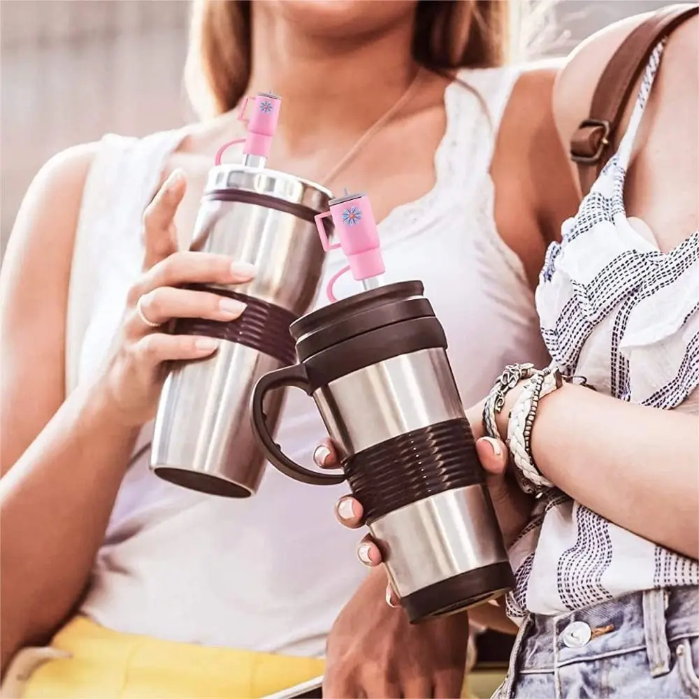 Straw Covers Cap Silicone Reusable Cup Shaped Straw Toppers Straw Plug for Stanley 30&40 Oz Tumbler Creative Cute Cup Accessory