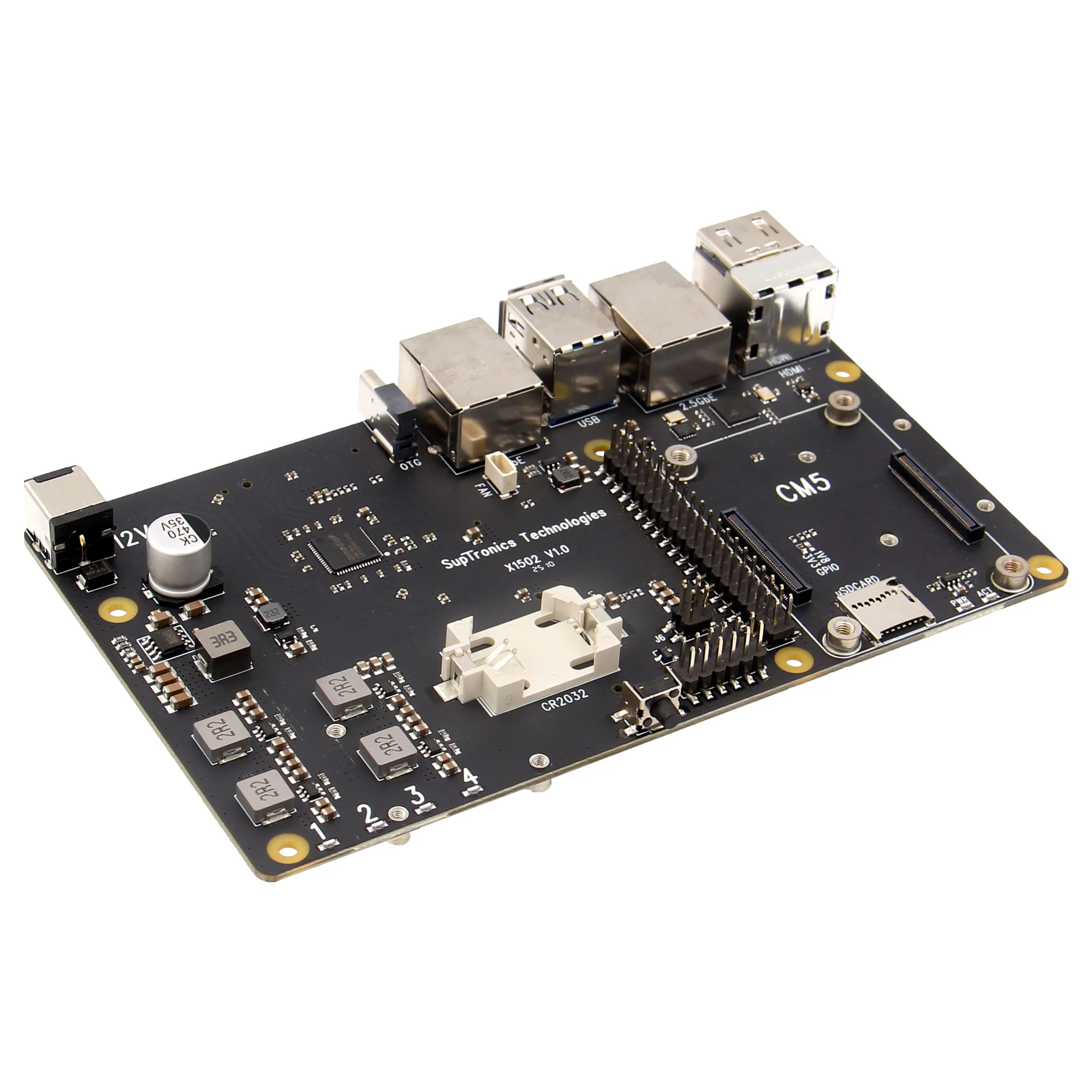 Geekworm X1502 V1.0 Raspberry Pi CM5�� 1GbE �� 2.5GbE �̴��� ��Ʈ�� �ִ� 4���� M2 NVMe SSD IO ����