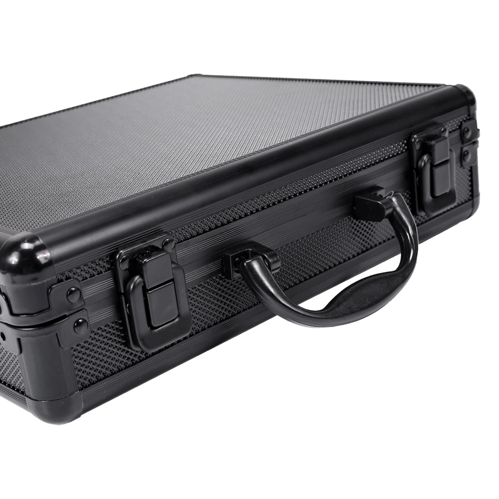 Tactical Aluminum Hard Pistol Case Gun Bag Case Padded Foam Lining For Hunting Airsoft Glock Ipsc Tool Toolbox Suitcase Black gun bag gun accessories