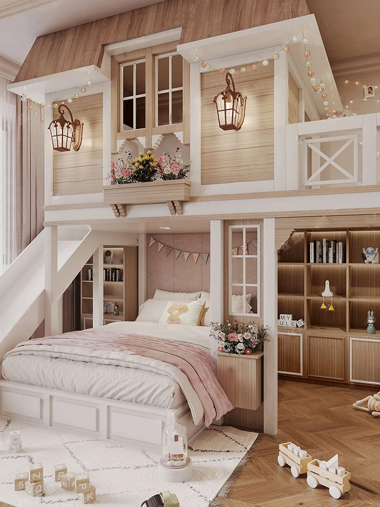 プリンセスドリームキャッスルプリンセスベッド,女の子用2段