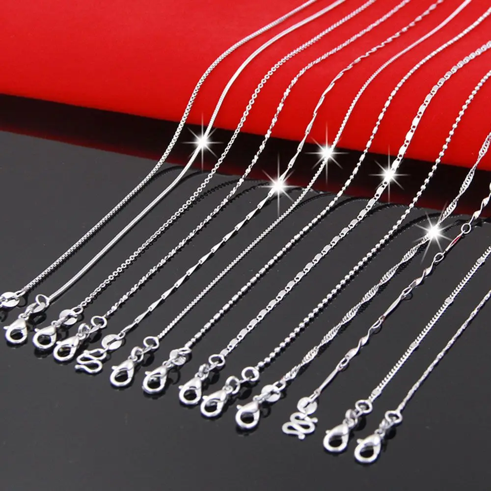 Silberketten Für Damen Und Herren Schlichte Schlangenkette_voghion.com