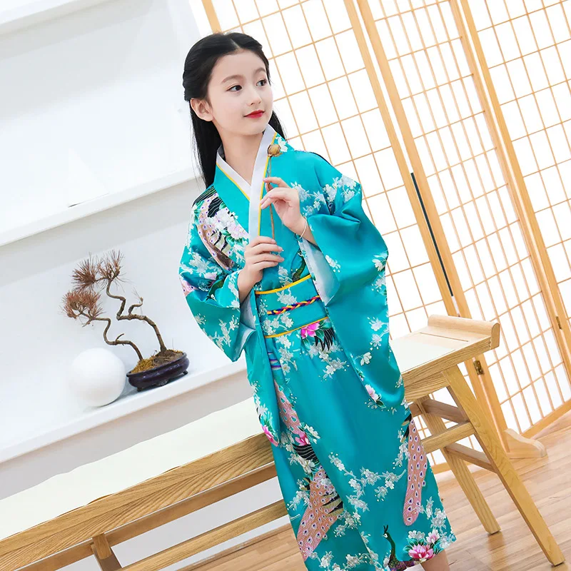 Girls kimono gown yukata cosplay performance clothing japanese kimono