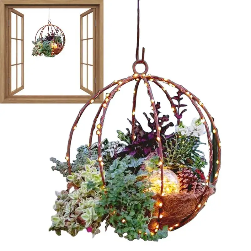 

Рождественские корзины, гирлянды, украшение для отдыха на открытом воздухе с матовыми сосными конусами, светодиодное освещение, фотокорзина