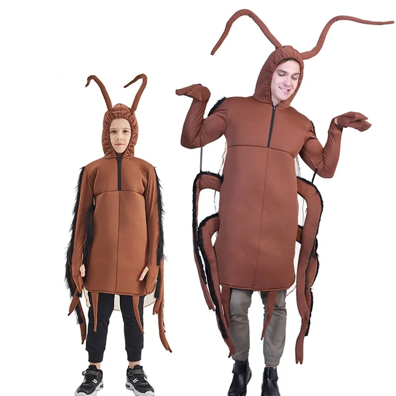 Animal Cockroach Cosplay Costume Halloween Funny Christmas Jumpsuit For Adult Boys Girls Stage Performance Carnival Uniform