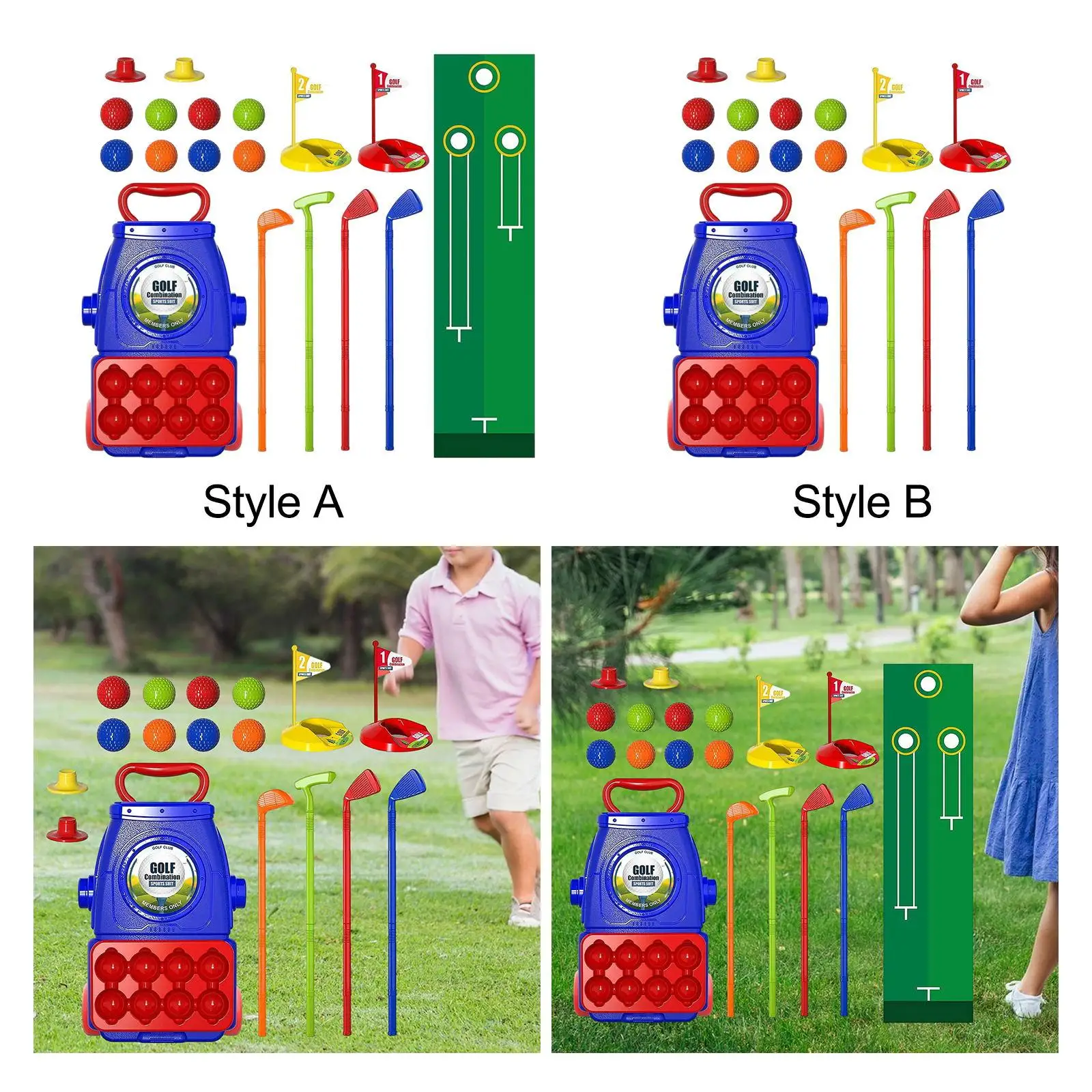 Kids Golf Toys Preschool Educate Training Toy Golf Balls Children`s Golf Clubs for Indoor Activities Preschool Party Favors Lawn