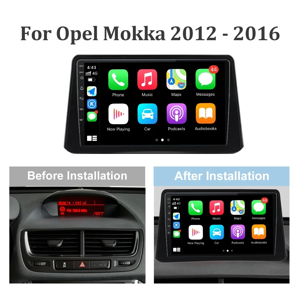 Opel Mokka 2012 - 2016 안드로이드 13 용 터치 스크린 오토라디오, 자동차 스테레오 라디오 비디오 플레이어, 내비게이션 GPS 멀티미디어 비디오 플레이어