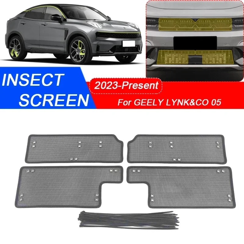 

4pcs For GEELY LYNK&CO 05 2023-2025 Car Insect-proof Air Inlet Protection Cover Insert Vent Racing Grill Filter Net Accessory