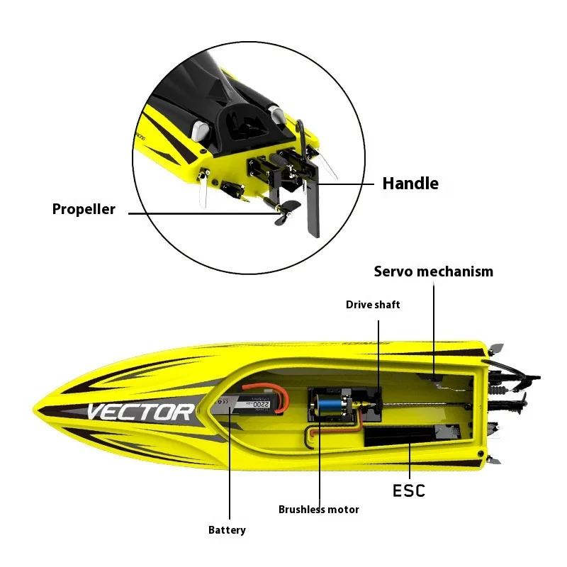 Volantex Rc High-speed Brushless Remote-controlled Boat 792-5rtr Water-based Remote-controlled Speedboat Electric Toy Boat 4