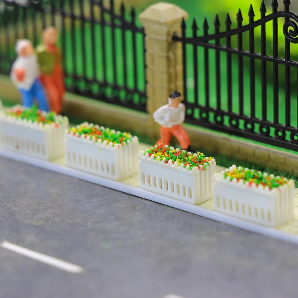 GY39 12pcs N TT  OO O Scale Model Rectangle Flowerbed Park Garden Border 5