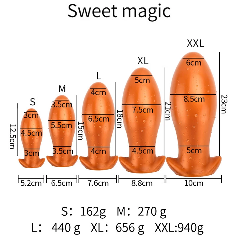 Wearable Soft Comfortable Unisex Large Dragon Egg Anal Plug Size Chart