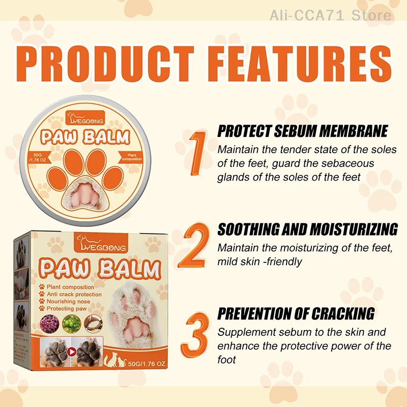 Pet Paw Balm Cat Dog Moisturizing Claw Cream Prevent Cracking Noses Paws Moisturizer Cream Dog Nose Snout Soother Pet Supplies