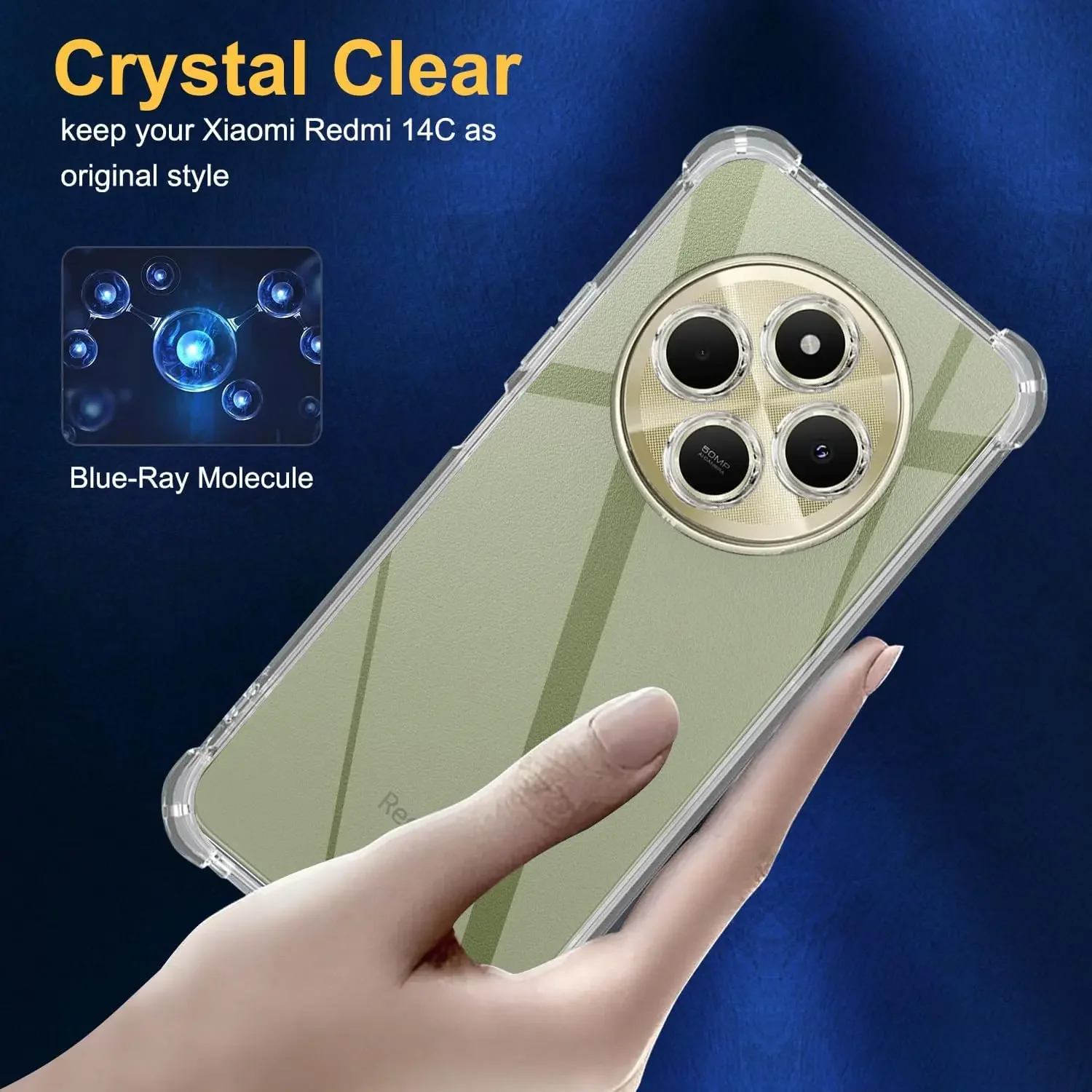 Crystal Clear Shockproof TPU Protective Phone Case with Reinforced Corners