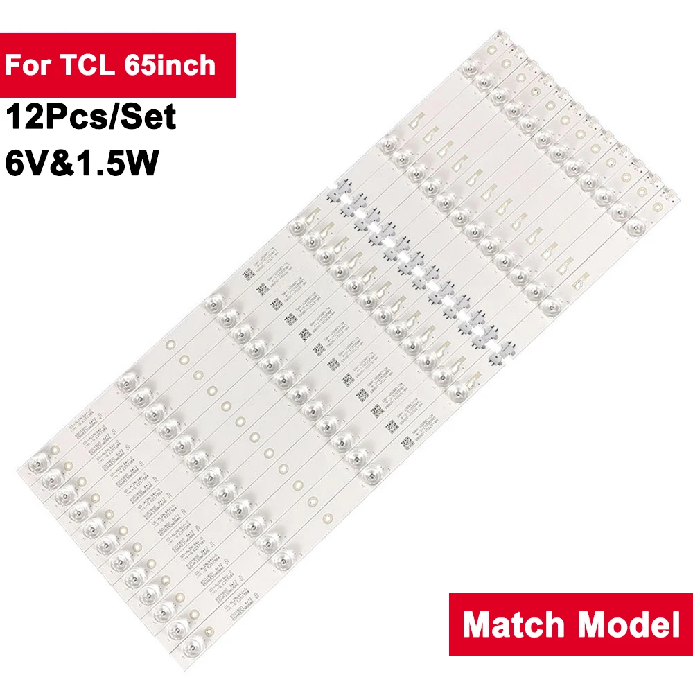 

48 pcs 620 mm 6 lamps for TCL 65inch TV repair 65HR330M06A6 V1 65D1800 12Pcs/Set TV Repair 65C4 TH-65FFX435Q 65D1800 65BX7600
