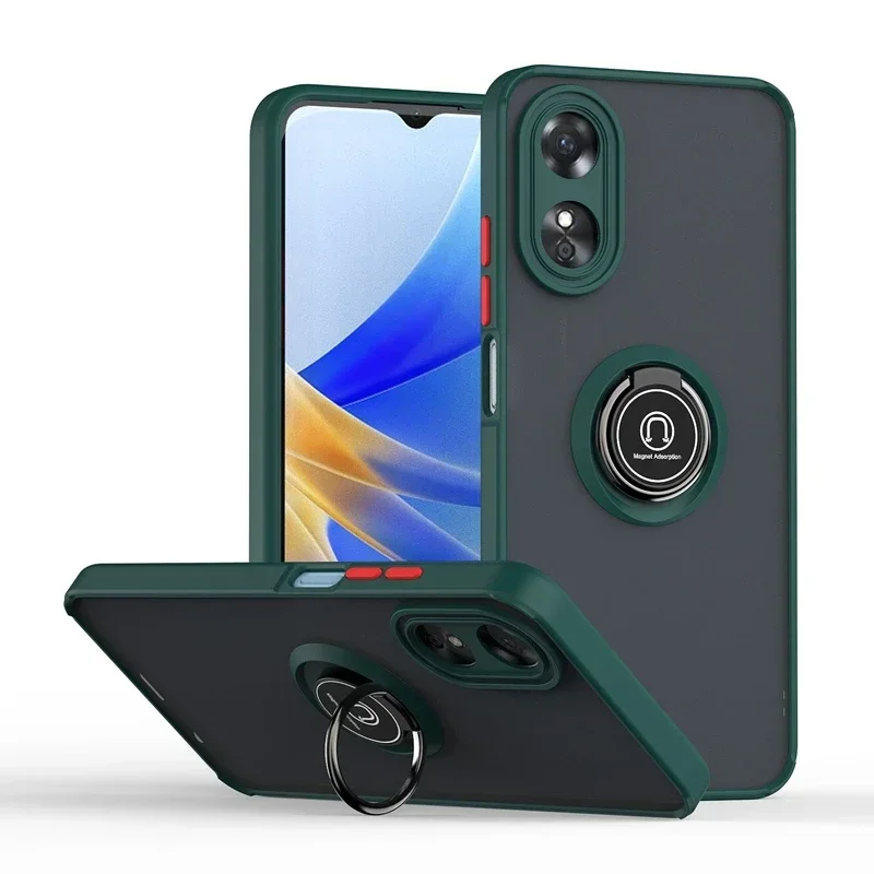 Durable Armor Matte Case with Ring Holder and Magnetic Stand - Shockproof Design