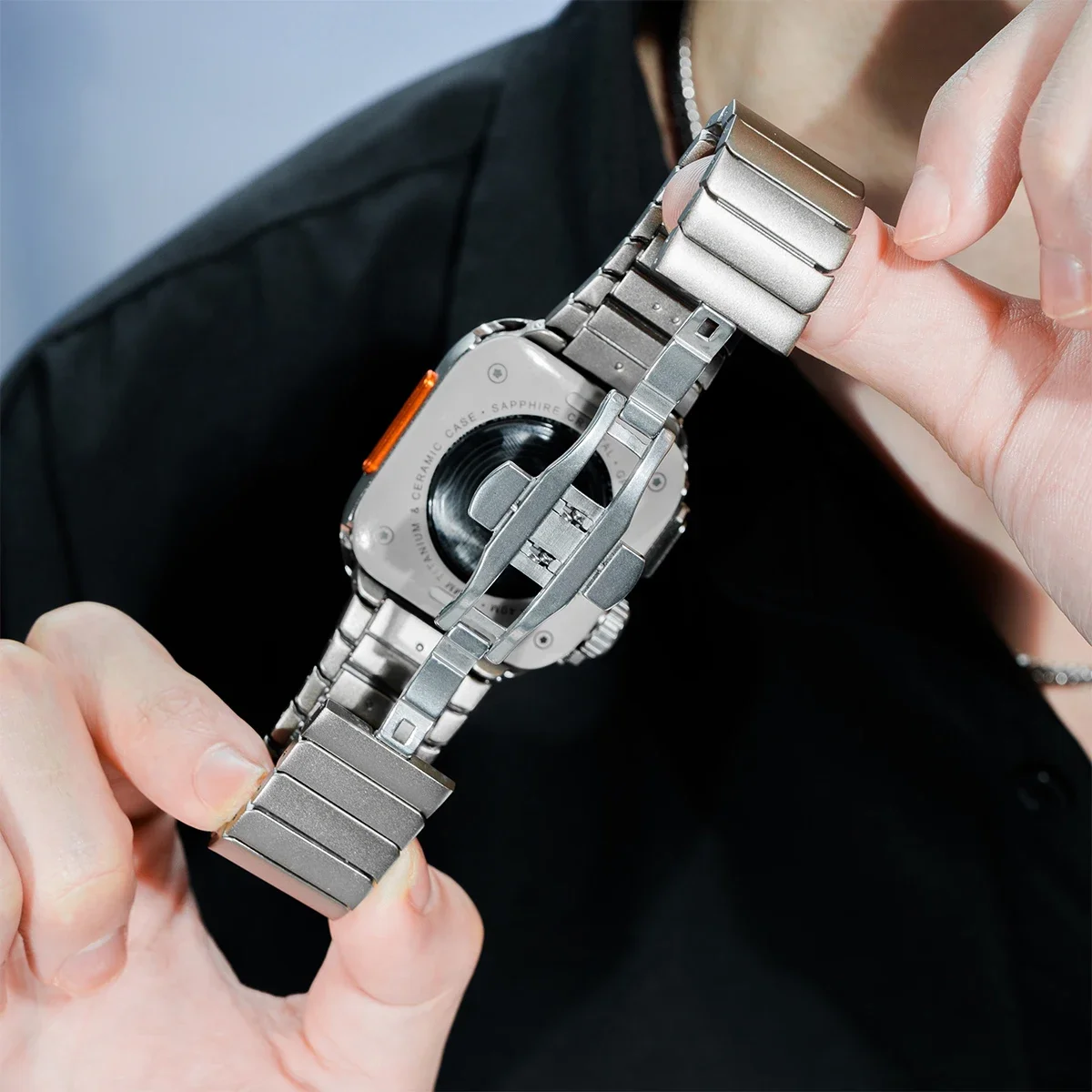 Premium Stainless Steel Watch Case & Band with Protective Shell
