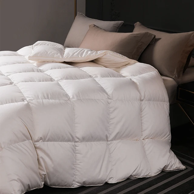Couette luxueuse en duvet d'oie avec bord doré, belle couette blanche, couette DuSALE, haute qualité, 2025 au standard, légère, chaude, très, neuve, 95% 3
