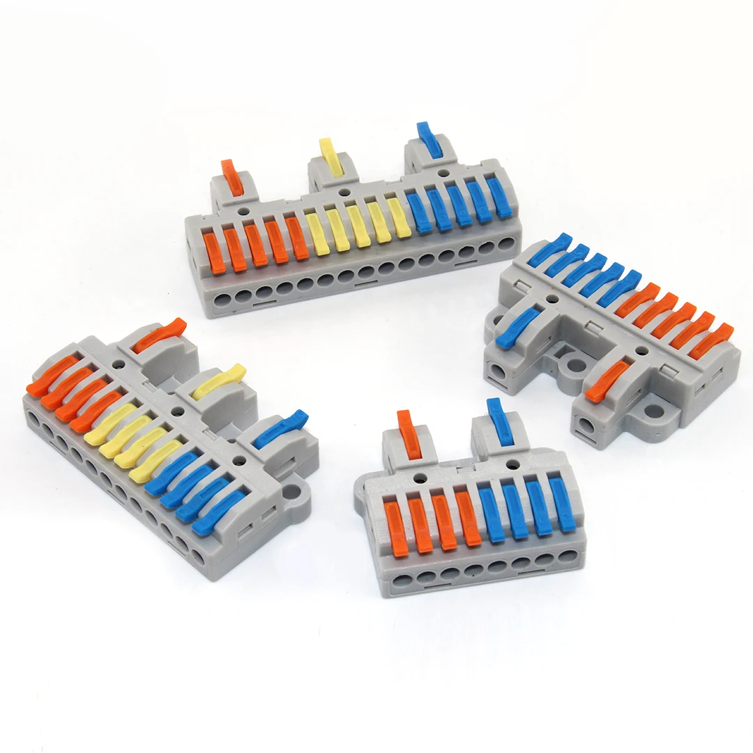 

1/5/10 PCS Universal Wiring Cable Connectors Push-in Can Combined Butt Home Terminal Block Multiple In Multiple Out with Fixing