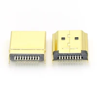 Hdmi Male Jack/Plug Connector 19pin 19p Gold-Plated Hd 2 Row Pins 19Pin 1.6MM Spacing for HD Equipment Socket 5