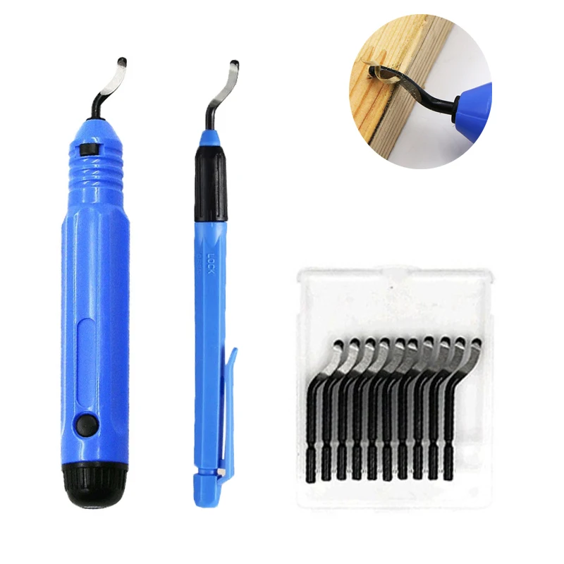 Handle Burr Metal Repair Deburring Tool Kit 10pc Router Bit Rotary