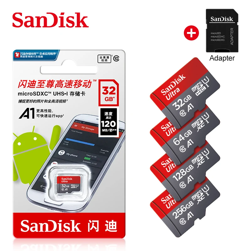 SanDisk100 % A1SDSQUNC ޸ ī, ũ SD ī, Ŭ 10 UHS-1T ÷ ī, 16GB, 32GB, 64GB, 128GB 
