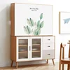 INS Nordic Flowers Short Curtains Dust Proof Half-curtain Tassel for Cupboard Wardrobe Cover Washable Cabinet Curtain Home Decor 6