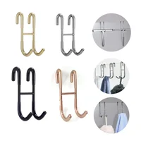 1/2 Pcs Shower Hook 304 Stainless Steel Glass Door Shower Hook Towel Rack Hooks Kitchen Bathroom Frameless Drilling-Free Hanger 1