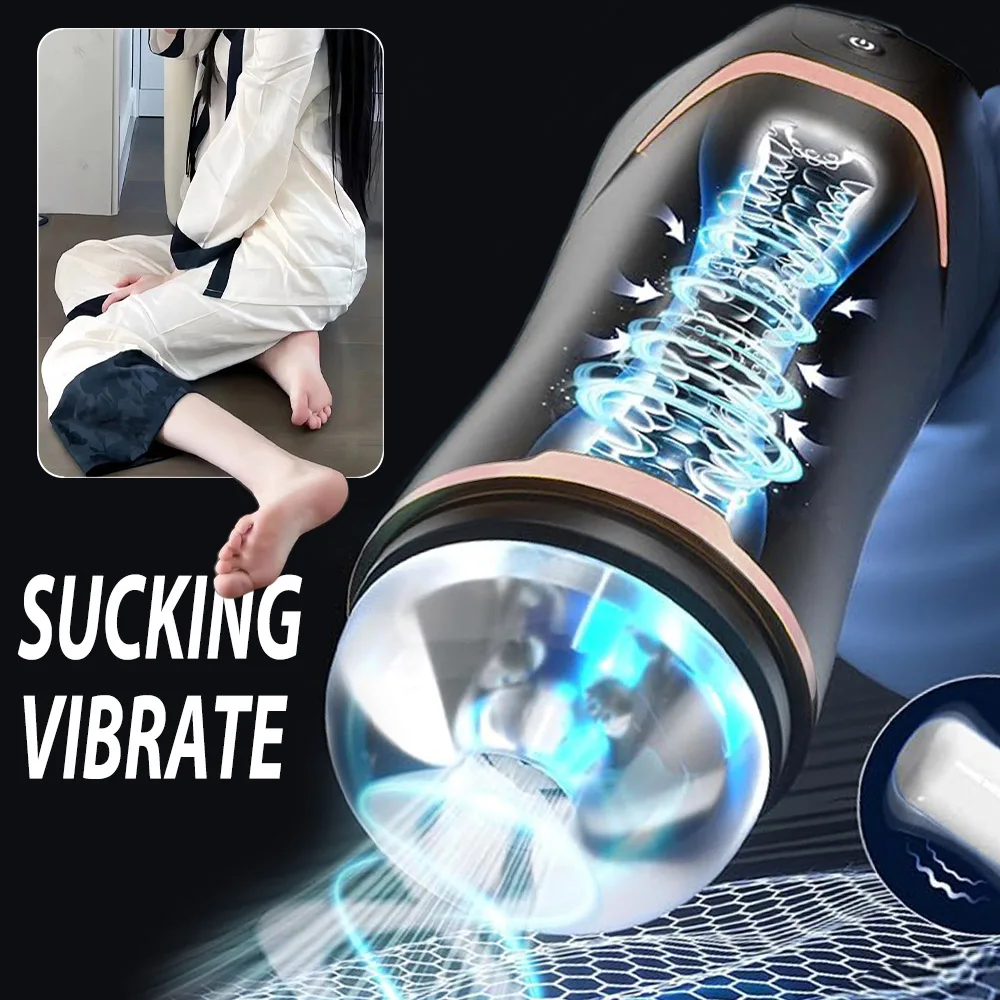 Automatic Sucking Male Mastubator Blowjob Masturbation Real Vagina Pocket Pussy Penis Oral Sex Machine Toys For Man Adults 18+