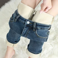 Women's Winter Fleece Warm Jeans Retro Elastic Thickened Comfortable Straight Fashion Korean Casual Female Velvet Denim Pants - Image 3