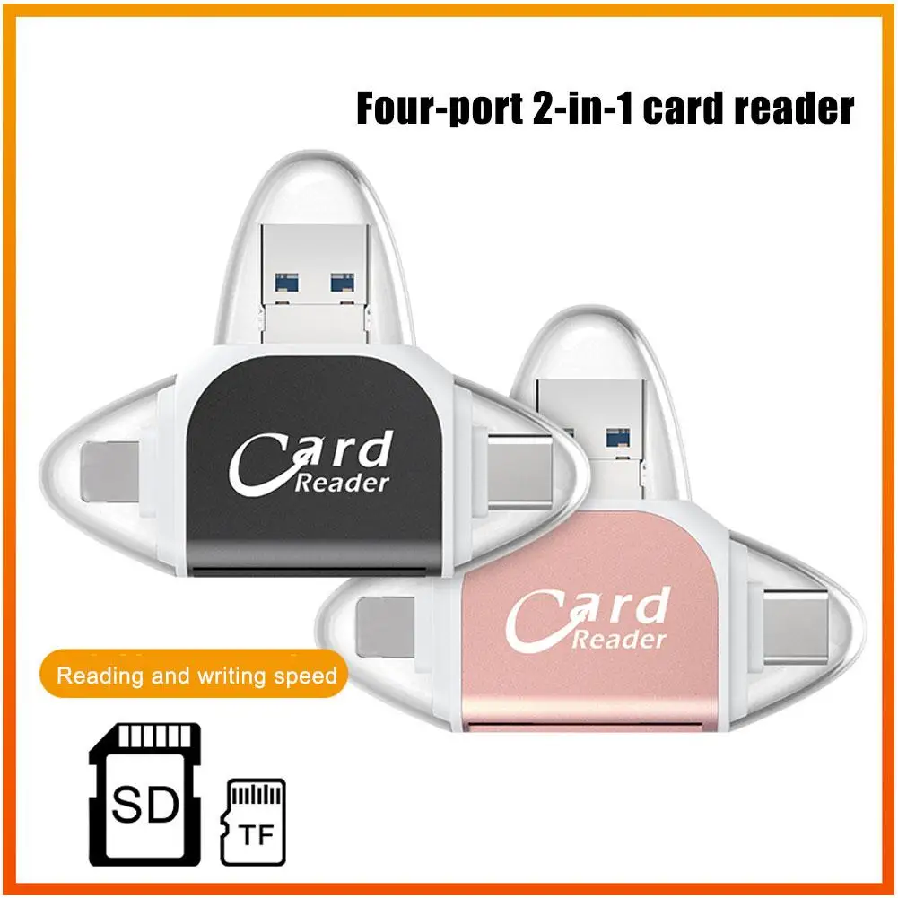 2 In 1 SD Card Reader Micro TF Adapter To View Camera Photos And Videos For Windows Mac IPhone Android memory card reader
