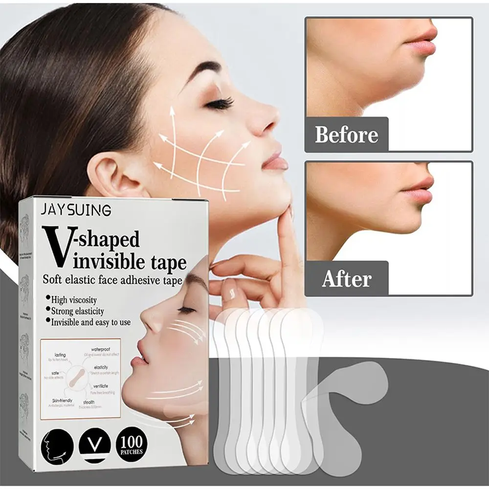 Improve Facial Line Prevent FaceSagging Face Lifting Patch V-Shape Face Lift Tape Invisible Face Stickers Chin Adhesive Tape 66m graphic whiteboard tape self adhesive chart line tape high temperature insulated transformer coil wrap mara tape grid mark