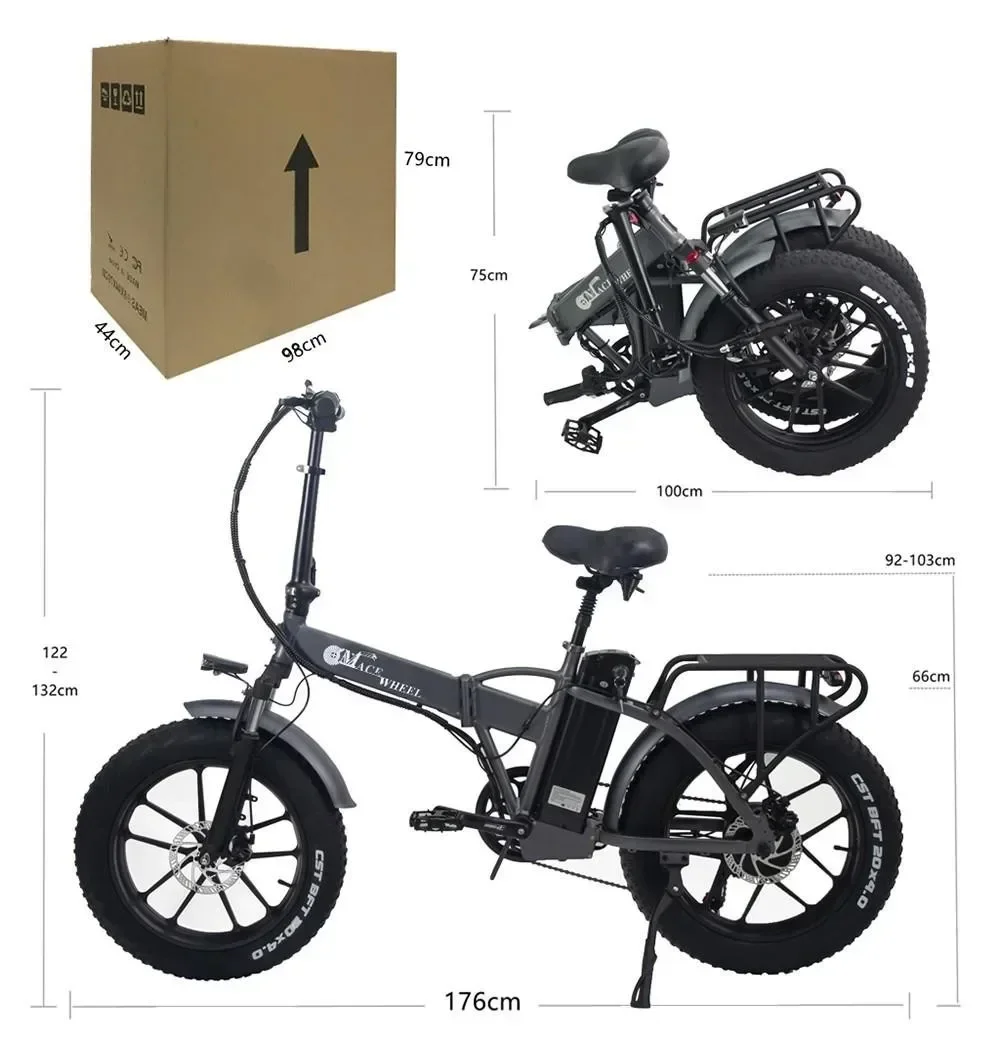CMACEWHEEL GW20  48V18AH Lithium Battery Electric Bike Adult 20*4 Inch Fat Tire Mountain City Electric Bicycle S19178adec5f54ea1977d6fd5c9aa3dd0Y