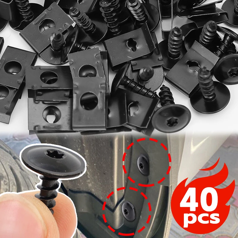 Car Metal Screw Fastener U-Type Clip Anti Rust Clamp Fastener Bumper Fender Trim Panel Fasteners Board Clips Accessories car accessories stainless steel screw auto fasteners auto accessories car screws stainless steel clips