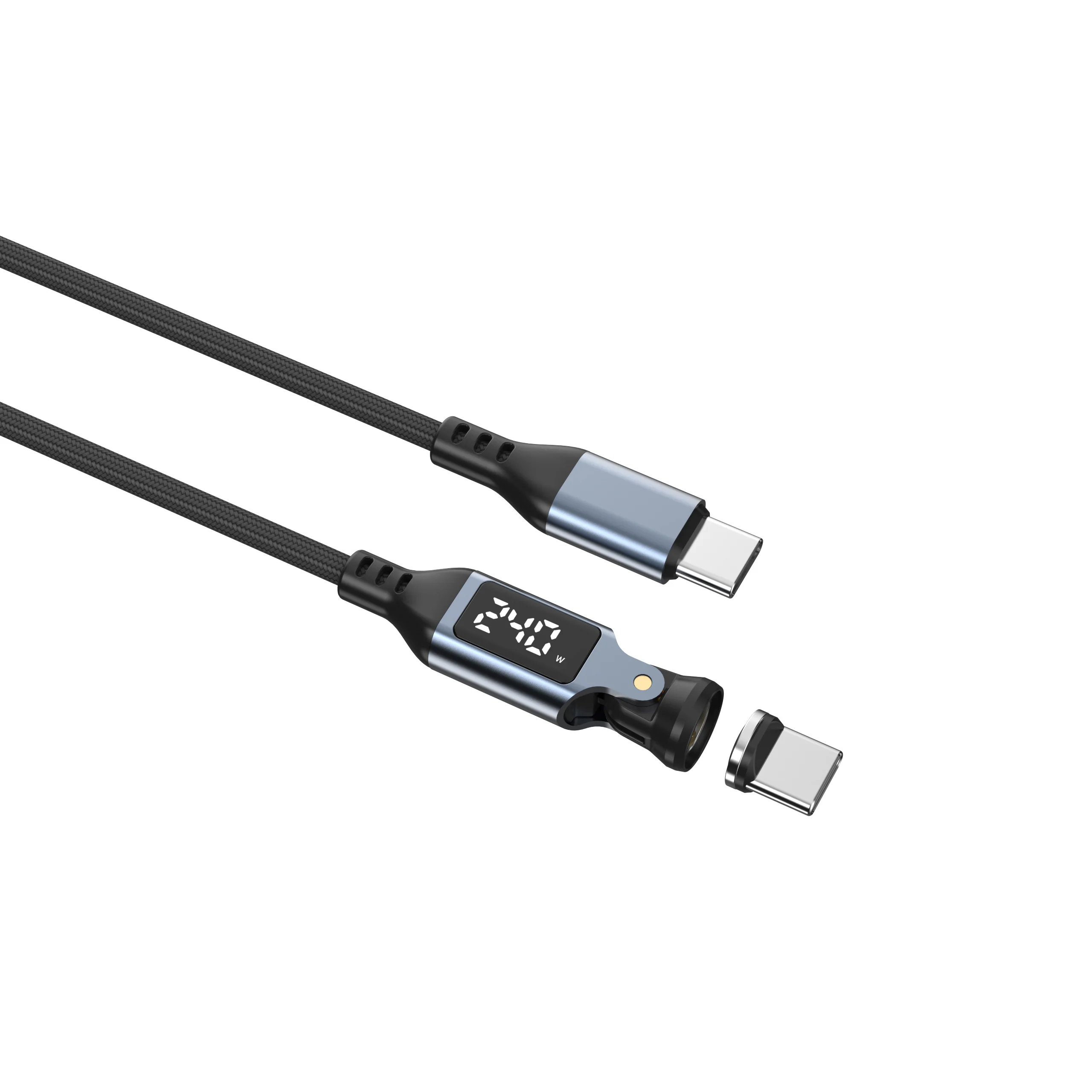 PD 240W 540 °   마그네틱 케이블 USB 타입C to 타입C 27W 라이트닝 마이크로 케이블 고속 충전 (맥북, 아이폰 15, 삼성 S23, S22 호환)
