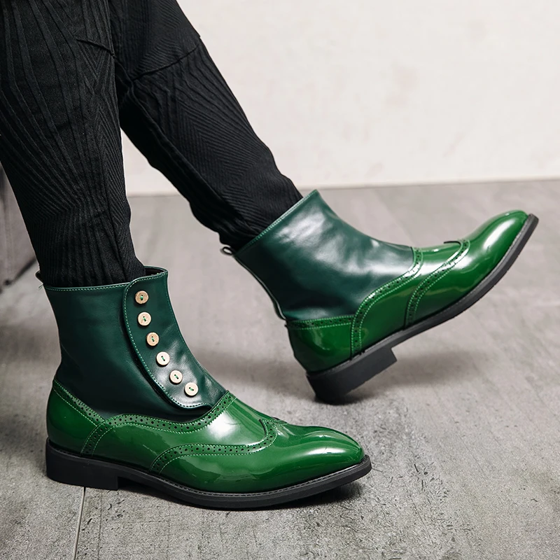 Krympe cafeteria forstyrrelse Shoes Chelsea Boots | Flat Green Boots | Green Boots Men | Men High Shoes | Men's  Boots - Men's Boots - Aliexpress