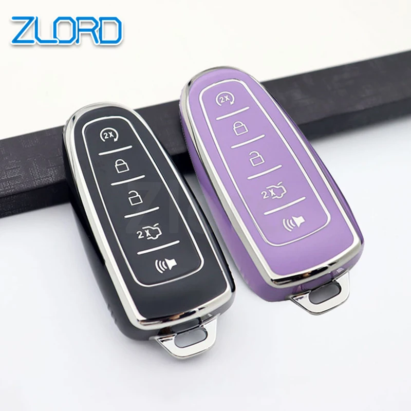 Tpu Remote Key Cover Shell Fob Case Per Ford Flex C-Max Focus Edge Escape Expedition Explorer Taurus 5 Button Portachiavi Protector