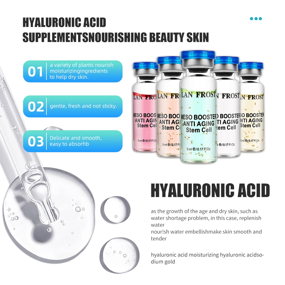 24K Gold Hyaluronic Acid Essence Set BB Cream Glow Anti-Aging Whitening Facial Serum Moisturizing Essence 10 Bottle/Box