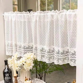 Polka Dot Lace Valance 1