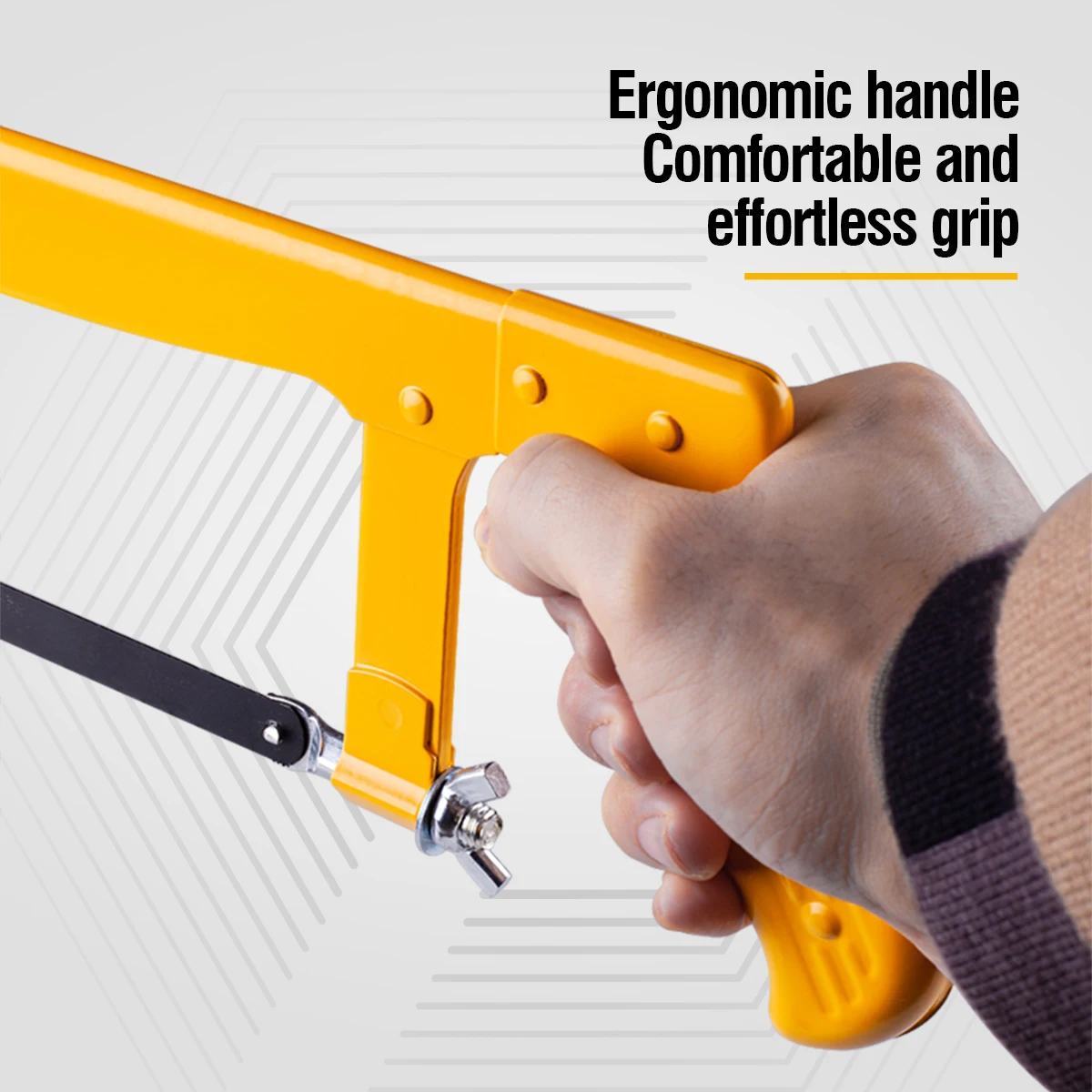 Adjustable hacksaw frame, the frame is made of professional high-carbon tool steel, adjustable to 8", 10", 12"