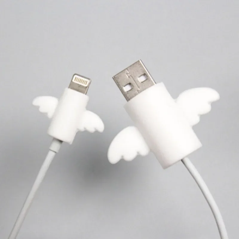 Creative Angel Devil Wings Data Cable Protective Cover Mobile Phone Charging Cable Headphone Anti-breakage Protector cable protector,cable wire protector