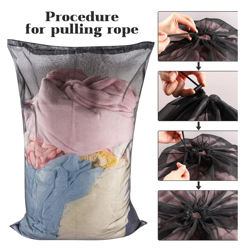 Large Laundry Mesh Bag Drawstring Laundry Bag Anti-deformation Mesh Clothes Washing Bag for Clothes Washing Net 60x90cm 3