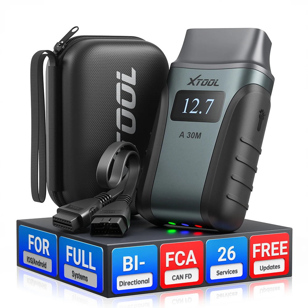 XTOOL A30M OBD2 Scanner Bluetooth Diagnostic Tools Automotive Scanner Lifetime Free Update Bidirectional CAN FD FCA 26+ Resets