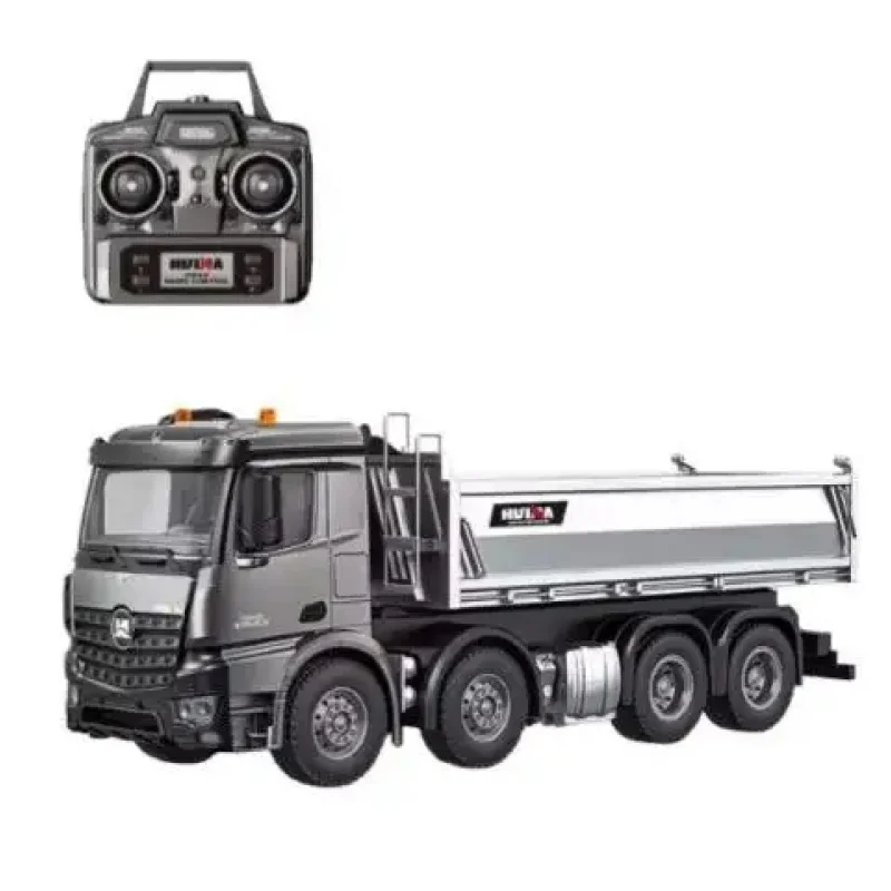 후이나 헤비듀티 1/14 스케일 2.4GHz RC 엔지니어링 차량 원격 조종 덤프트럭 건설 차량 합금 금속 모델 장난감 (어린이용)