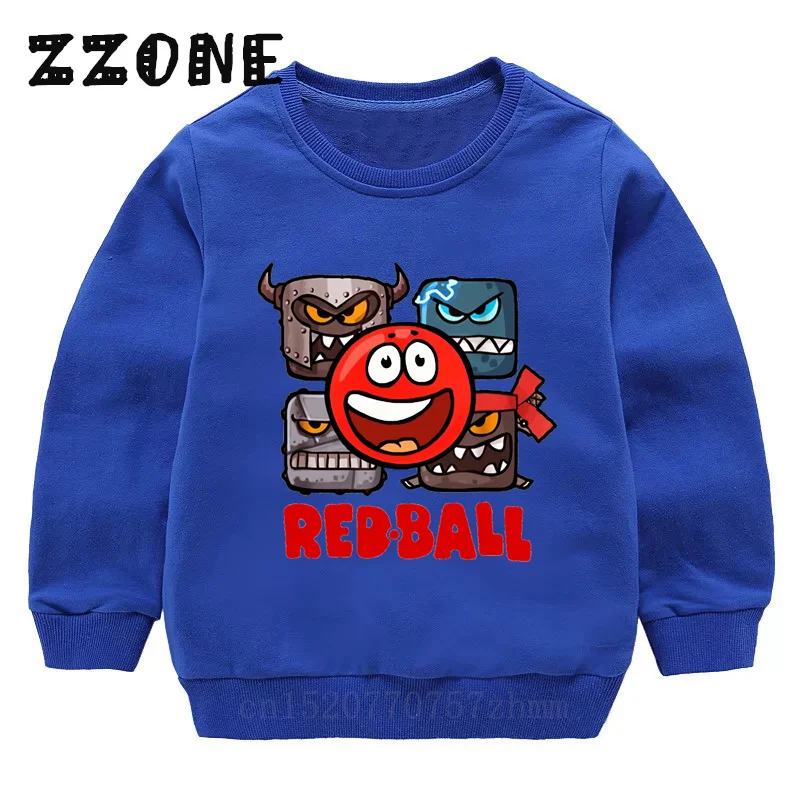 Hot Sale Kids Sweatshirts Red Ball 4 Print Cartoon Children Hoodies Fashion Baby Pullover Casual Outwear Tops Girls Boys Clothes